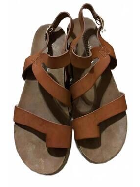 Patrizia Brown Leather Strap Sandals Size 38 leather